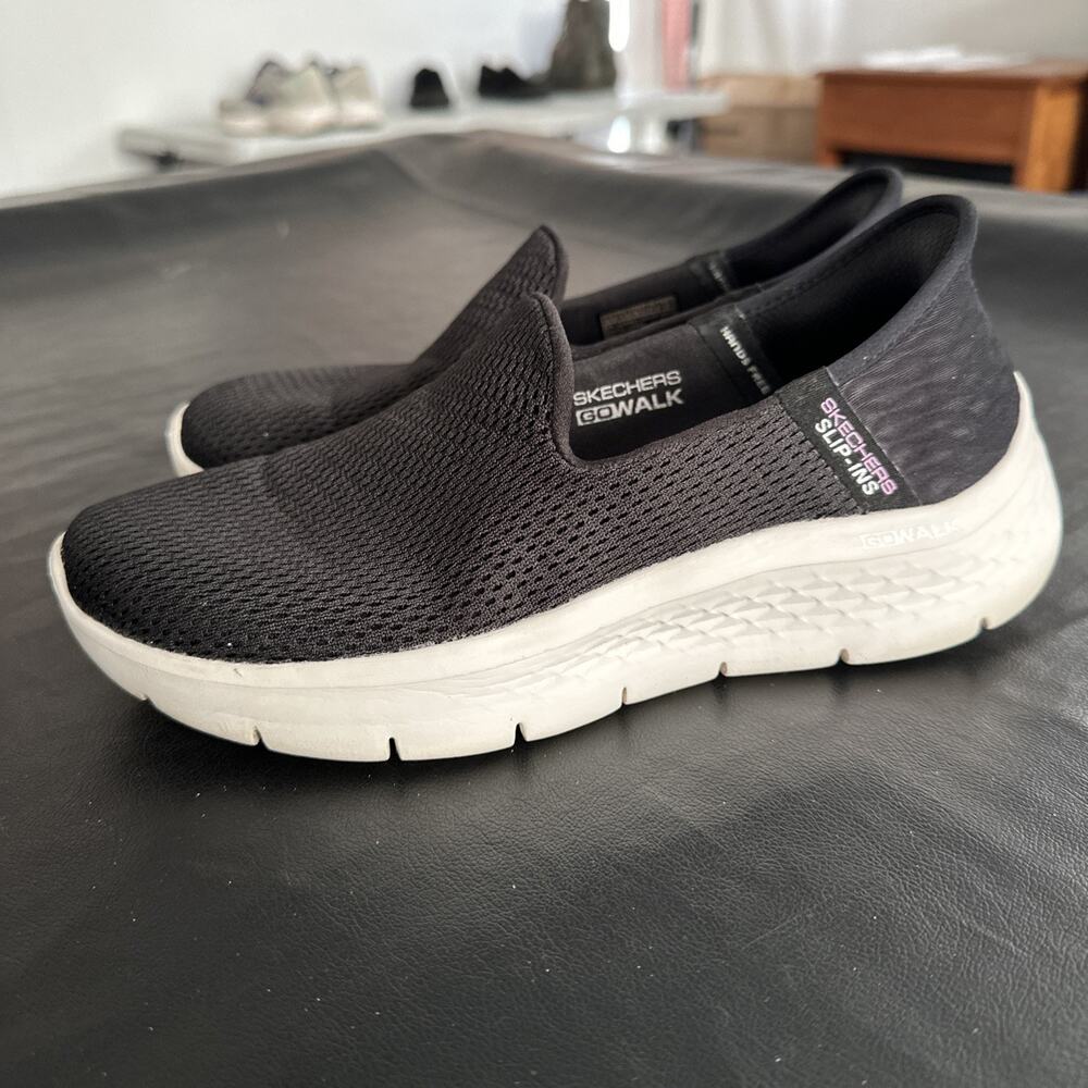 Skechers Slip-ins Go Walk Shoes Woman's Black White #124963 Memory Foam 6.5 - 55
